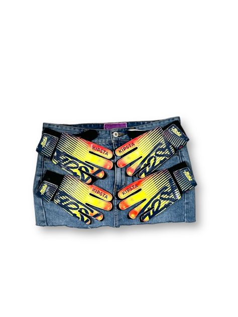 Rev up your style with Zoom Cherry's S/S '25 motocross-inspired denim skirt! Featuring motorcycle gloves elegantly sewn in, this chic piece fits sizes 0/2 and is ready to turn heads. Whether you layer it over a sleek bodysuit, a flirty sheer top, or rock it with a STUDMUFFIN vest, you’ll definitely steal the spotlight and show the world how to ride in style! Vacay Fits, 90s Theme Party Outfit, Custom Jeans Diy, Basketball Girlfriend, Designer Headbands, Amazon Clothes, 2000s Fashion Outfits, Jeans Diy, Refashion Clothes