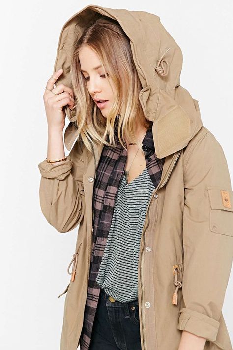 @roressclothes closet ideas #women fashion outfit #clothing style apparel beige jacket Parka Outfits, Beige Parka, Parka Outfit, Parker Jacket, Winter Outfits Warm, Structured Jacket, Parka Style, Womens Fashion Casual Winter, Soft Layers