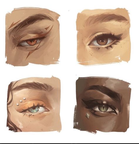 Slap Mark On Cheek, How To Colour Digitally, Shading Styles, Eye Rendering, Face Painting Tutorials, Eye Painting, Digital Painting Tutorials, Arte Sketchbook, Digital Art Tutorial