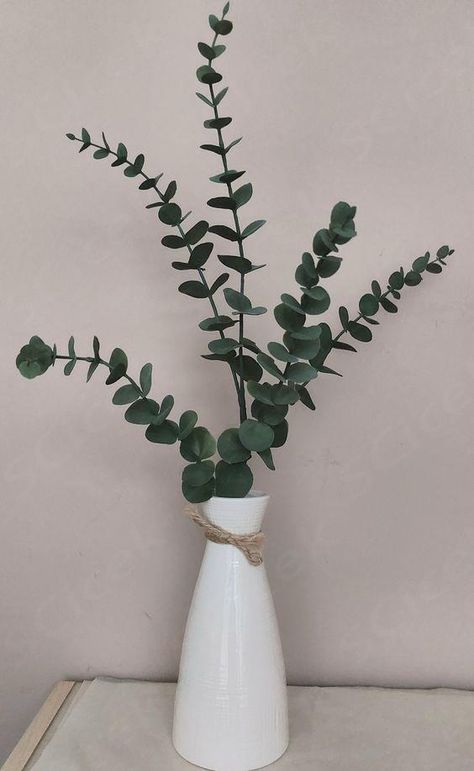 Ivory bud vase suitable for fresh and dried, artificial flowers. Available with eucalyptus pictured (artificial rubber eucalyptus x 1 stem). Measurements: 19cm H x 9cm W Opening 5cm Eucalyptus Vase, Vase Home Decor, Stoneware Vase, Makeover Ideas, Bud Vase, Flower Vase, Bud Vases, Bedroom Makeover, Flower Vases