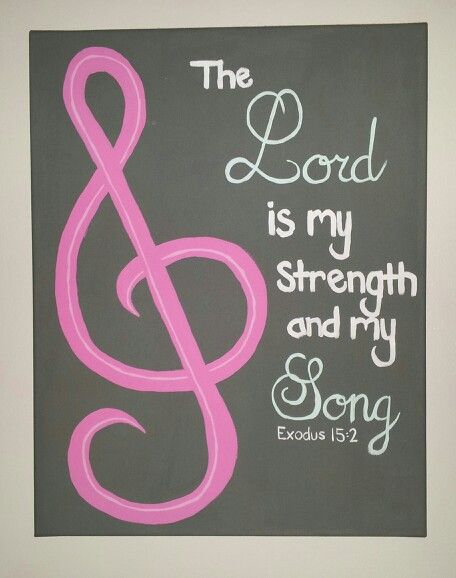 Canvas painting Exodus 15:2 the Lord is my strength and my song. Bible verse inspiration. Art Quotes For Kids, Kids Bible Verses, Spiritual Crafts, Scripture Painting, Bible Verse Painting, Tattoo Diy, The Lord Is My Strength, Bible Verses For Kids, Stick N Poke