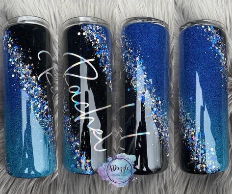 KDazzleByKasie - Etsy Blue Tumbler Ideas, Ombre Tumbler, Blue Tumbler, Gold Tumbler, Epoxy Tumbler, Glitter Tumbler Cups, Custom Tumbler Cups, Cup Designs, Tumbler Cups Diy