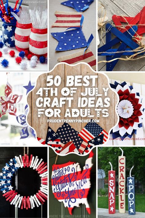 Get crafty and celebrate the USA this Independence Day with these patriotic 4th of July crafts for adults. From 4th of July mason jar crafts to DIY patriotic wreaths, there are plenty of fun and easy 4th of July decorations to make on a budget. These DIY patriotic crafts will add a touch of red, white, and blue to your home! July Crafts For Adults, Fourth Of July Crafts For Adults, Diy Patriotic Wreath, Fourth Of July Crafts, Patriotic Crafts Diy, 4th Of July Crafts, Patriotic Centerpieces, Patriotic Wreaths, Flag Crafts