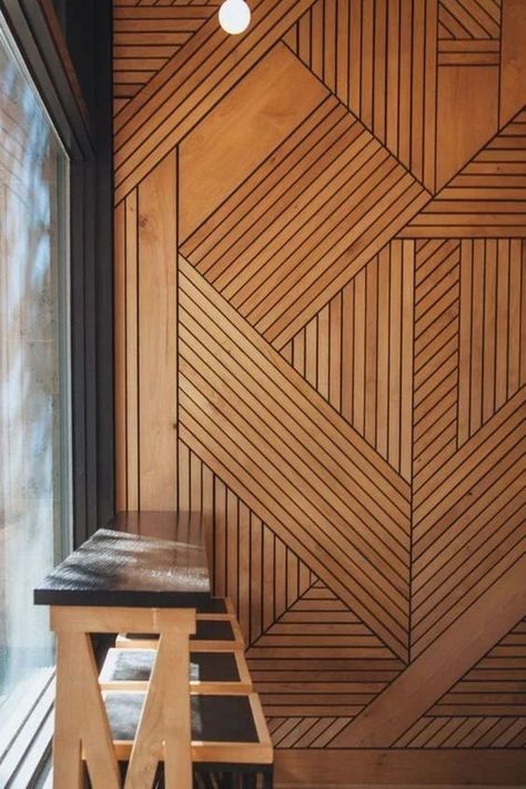 Cheap Wall Covering, Bamboo Wall Covering, Wall Covering Ideas, Wood Wall Covering, Faux Wood Wall, Wooden Wall Panels, Wood Cladding, Interior Wall Design, Wood Panel Walls