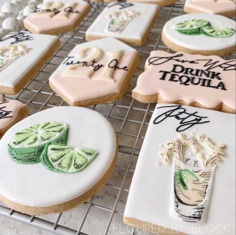 Tequila Cookies, Tequila Drinks, 23rd Birthday, Spice Cookies, Cookies Decorated, Ranch Dressing, Sugar And Spice, Royal Icing, Cake Cookies