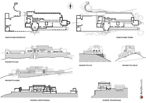 Ennis House 2D - F. Lloyd Wright house Ennis House, Frank Lloyd Wright Style, Frank Lloyd Wright Usonian, Falling Water House, Robie House, Arch House, House Decor Modern, Vintage House Plans, Water House