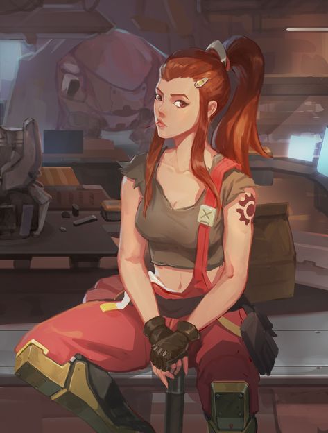 Brigitte Fanart Overwatch, Brigitte Lindholm Fanart, Bridget Overwatch, Brigitte Fanart, Brigitte Ow, Brigitte Cosplay, Character Goals, Brigitte Lindholm, Brigitte Overwatch