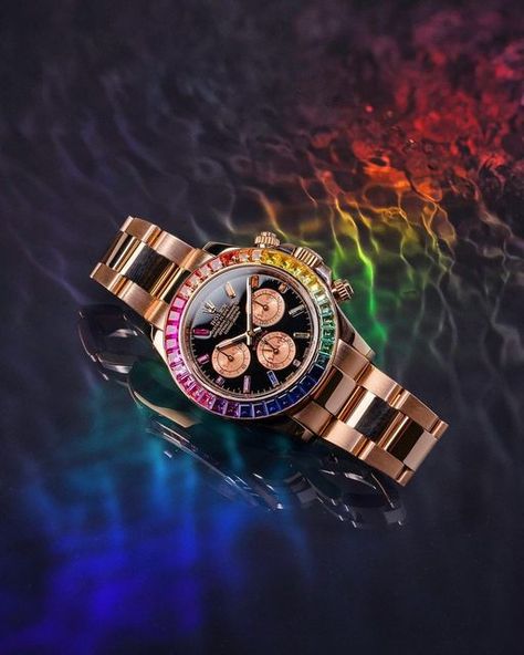 Rolex Rainbow Daytona, Rolex Rainbow, Rolex Daytona Rainbow, Rolex Watches For Men, Stylish Men Casual, Luxury Timepieces, Watch For Men, Rolex Daytona, Beautiful Watches