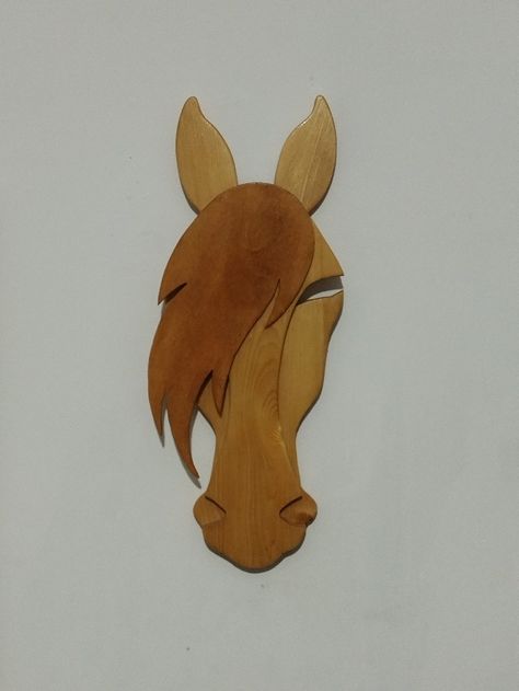 horse head Made of Yuleka wood and plywood Wooden Horse Art, Horse Wood Art, Bull Head Decor, Wood Lath Art, Wooden Horse Head, Lath Art, Recycled Wood Projects, Wood Craft Projects, Intarsia Woodworking