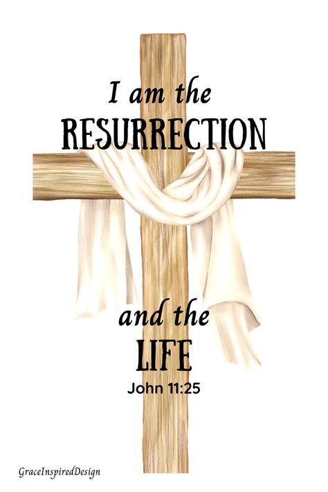 "I am the Resurrection and the Life." John 11:25 Easter Message #blbleverse #faith #easter #resurrection #scriptureprintable found on www.etsy.com/shop/graceinspireddesign I Am The Resurrection And The Life, John 11 25, Easter Resurrection, Easter Messages, The Resurrection, Jesus Art, Easter Sunday, Bible Verses, Jesus