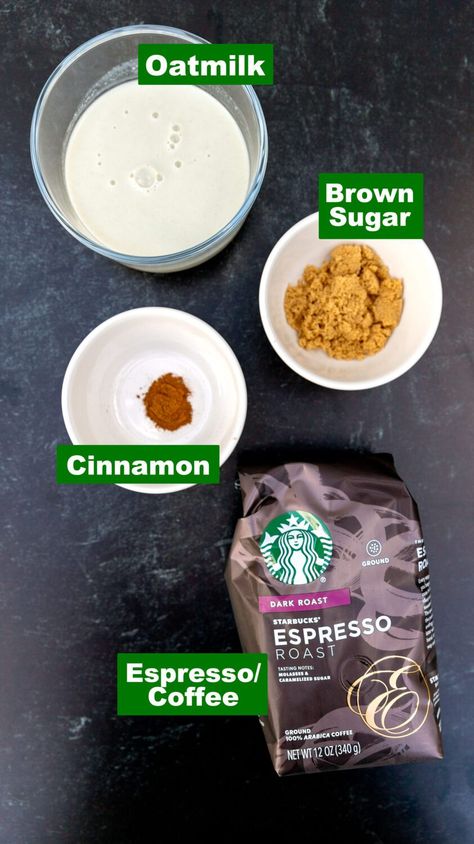 Shaken Espresso At Home, Brown Sugar Oatmilk Shaken Espresso, Brown Sugar Shaken Espresso, Shaken Espresso, Espresso Recipes, Espresso At Home, Starbucks Coffee Drinks, Starbucks Diy, Caramelized Sugar