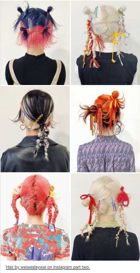 Unique Messy Hairstyles, Complex Hairstyles For Short Hair, Funky Updos For Short Hair, Funky Curly Hairstyles, Eclectic Hairstyles, Odd Hairstyles, Unconventional Hairstyles, Eccentric Hairstyles, Crazy Character Design