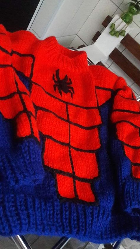 Crochet Spiderman Sweater, Knitted Spiderman, Spiderman Sweater, Crochet Baby Clothes Boy, Boys Knitting Patterns Free, Crochet Blouse Pattern, Knitting Patterns Boys, Baby Cardigan Pattern, Knit Dress Pattern