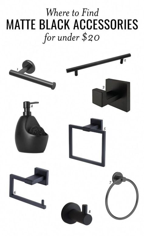 Matte Black Accessories, Black Bathroom Fixtures, Matte Black Bathroom Accessories, Modern White Bathroom, Space Saving Bathroom, Matte Black Bathroom, Black Bathroom Accessories, Black Shower, Week 5