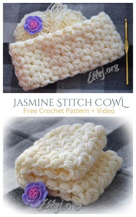 Crochet Jasmine Star Stitch Free Pattern-Video Crochet Jasmine Stitch Headband, Jasmine Crochet Stitch, Jasmine Stitch Crochet, Crochet Star Stitch, Stitch Head, Puff Stitch Crochet, Crochet Headband Pattern Free, Jasmine Star, Crochet Patterns Free Beginner