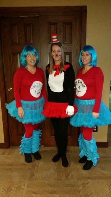 Thing 1&2 and Cat n Hat N Hat, Cat And The Hat, Thing One And Thing Two, Halloween Fits, Classy Halloween Costumes, Classy Halloween, Trio Halloween Costumes, Thing One, Duo Halloween Costumes