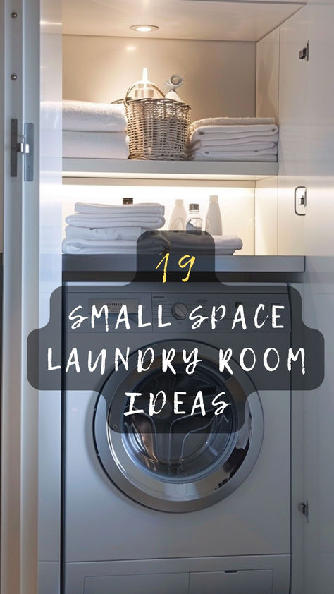 Need More Space In Your Laundry Room? Click To See 19 Smart Storage And Organization Ideas For Small Laundry Areas. 🗄️🧴 #SmartStorage #LaundrySolutions #SmallRooms #OrganizedHome #SpaceMaximization Open Utility Area, Small Laundry Cupboard Ideas, Laundry Room With Bathroom Ideas, Cabinets For Laundry Room Small Spaces, Small Laundry Corner Ideas, Small Laundry Mudroom Ideas, Small Laundry Closet With Sink, Laundry Room Ideas Small Space Hallway, Stack Laundry Room Ideas