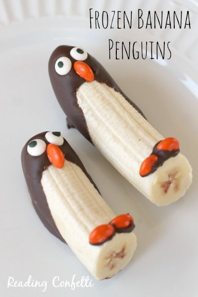 Penguin Snacks, Healthy Christmas Snacks, Brownie Vegan, Animal Snacks, Jul Mad, Banana Snacks, Healthy Party Food, Healthy Afternoon Snacks, Dessert Recipes For Kids