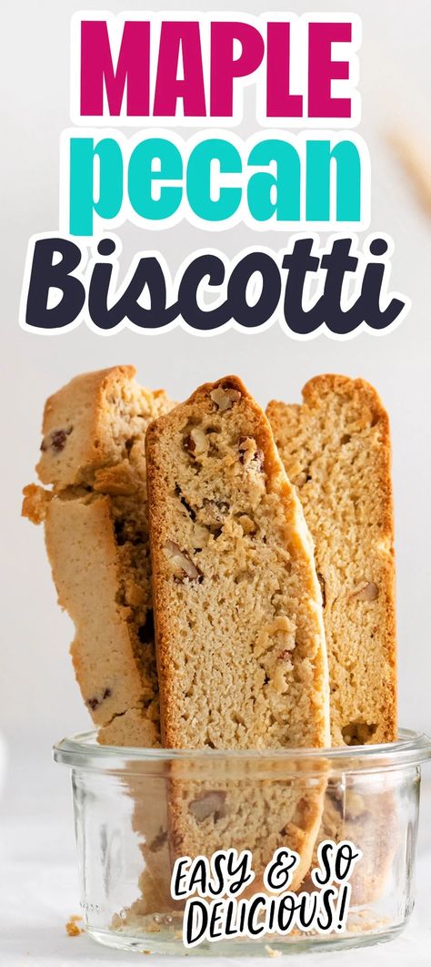 Pecan Biscotti Recipe, Pecan Biscotti, Fall Desserts Thanksgiving, Festive Dessert Recipes, Biscotti Cookies, Biscotti Recipe, Pecan Cookies, Maple Pecan, Pecan Recipes