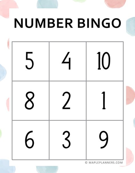 Number Bingo Preschool 1-10 Free Printable, Number Bingo Preschool 1-10 Free, Number Bingo Preschool 1-10, Number Bingo 1-20 Free Printable, Number Cards 1-10 Printable Free, Number Games For Preschool, Number Games Preschool, Number Games For Kids, Number Recognition Preschool