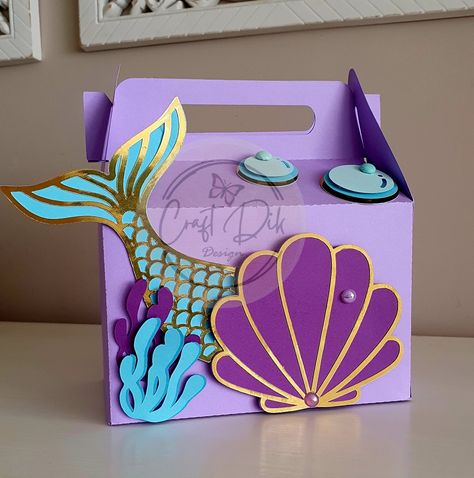 Mermaid Party Boxes, Baby Ariel Birthday Party, Ariel Party Ideas, Mermaid Favor Boxes, Little Mermaid Party Favors, Mermaid Birthday Party Favors, Mermaid Baby Shower Decorations, Birthday Party Box, Ariel Birthday Party