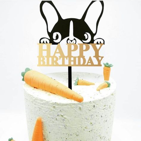 New Pet Dog Acrylic Birthday Cake Toppers It`s My Barkday Bone Paw Print Diy Cake Toppers for Dog Birthday Party Cake Decoration - AliExpress Boston Terrier Cake, Bulldog Cake, Cat Cake Topper, Festive Party Decorations, Golden Cake, Happy Birthday Signs, Baked Good, Diy Cake Topper, Cake Accessories