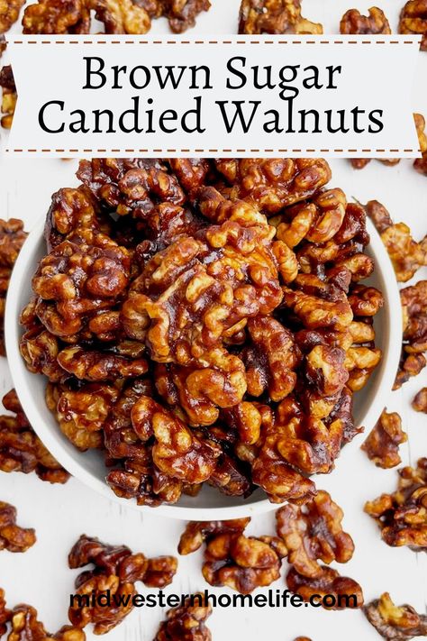 Candied Walnuts Recipe Easy, How To Make Candied Walnuts Recipe, Glazed Walnuts For Salad, Candied Nuts Easy Stove Top, Sugared Walnuts For Salad, How To Candy Walnuts For Salad, Carmelized Walnuts Recipe, Walnut Clusters Recipe, What To Do With Walnuts From A Tree