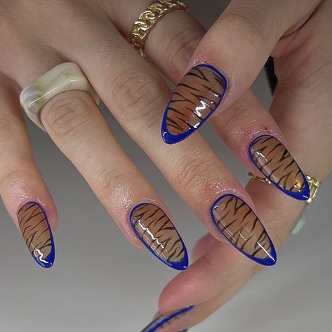 🫐🐅🫐🐅🫐 inspo: @nailsxanalysse @zoifish • • #nails #nailsofinstagram #nailart #nail #nails💅 #nailinspo #nailinspiration #nailsdesign #naildesigns #nailtech #nailartist #nashville #acrylicnails #nashvillenails #nashvillenailtech #nailsoftheday #nailsofinsta #nailsofnashville #explore #explorepage #explorepage✨ #nailedbyshev #trending #trendynails #nailsnailsnails #wildnails #tigernails #bluenails #printnails #almondnails Zoifishh Nails, Funky Nails, Nashville, Nail Art, Nails, Nail Arts