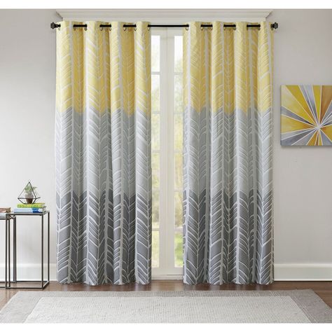 Superior Room, American Signature Furniture, Grey Curtains, Grey Panels, Intelligent Design, Chevron Design, Curtain Designs, Colorful Curtains, Grommet Curtains