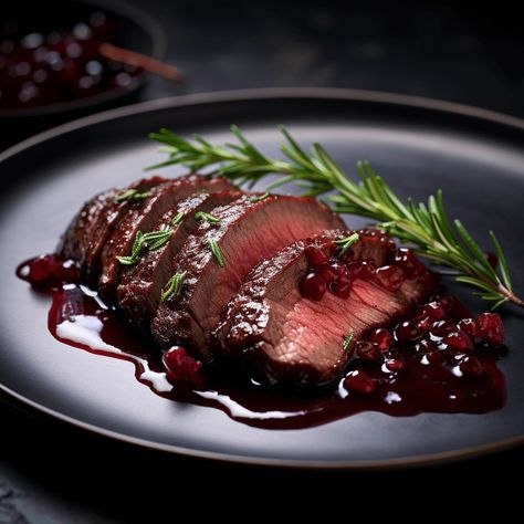 Napa Home Chef | Discover Redwood Forest Syrah-Roasted Venison, Juniper Berry Jus. Elevate your meals with a valley chef's touch and Napa elegance. Savor Napa, Bite by Bite. Holiday Beef Recipes, New York Food Recipes, Acotar Recipes, Gourmet Christmas Dinner, Juniper Berry Recipes, Juniper Recipes, Acotar Food, Venison Meals, Jus Recipe