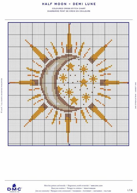 Two Color Cross Stitch, Cat Cross Stitch Patterns Free Printable, Sun And Moon Cross Stitch Pattern, Alternative Cross Stitch, Sun And Moon Crochet Pattern, Embroidery Sun And Moon, D&d Cross Stitch, Sun Moon Crochet, Free Cross Stitch Patterns Vintage