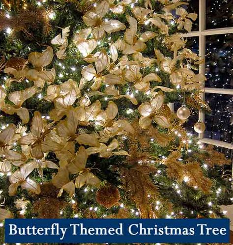 butterfly-theme-christmas-tree-2 Ladybug Christmas, Butterfly Christmas Tree, Unique Christmas Trees Themes, Christmas Butterfly, Christmas Tree Theme, Christmas Feels, Butterfly Christmas, Decorate A Christmas Tree, Jingle Jangle