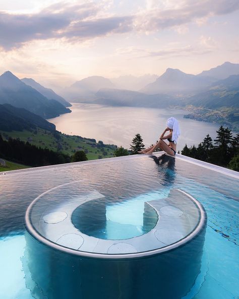 Sunrise pool views at Villa Honegg #Regram via @jess.wandering  - #travel #vacation #bucketlist #switzerland Hotel Villa Honegg, Villa Honegg, Epic Pools, Spa Luxe, Switzerland Hotels, Switzerland Travel, Destination Voyage, Beautiful Places To Travel, Top Of The World