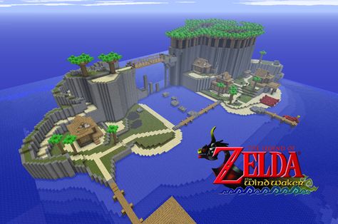 awesome minecraft  | Wind Waker’s Outset Island | Russer's Minecraft Creations Minecraft Zelda, Outset Island, Minecraft Building Blueprints, Worlds Colliding, Zelda Birthday, The Wind Waker, Minecraft Pictures, Minecraft Construction, Minecraft Inspo