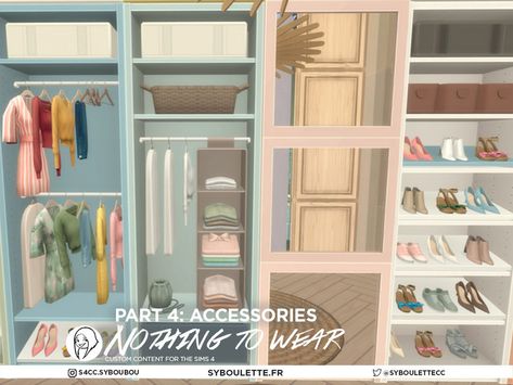 Modular Closet, Closet Clutter, Glass Closet, Sims 4 Kitchen, Modular Closets, Sims 4 Bedroom, Sims 4 Clutter, Sims 4 Cc Shoes, Fabric Storage Boxes