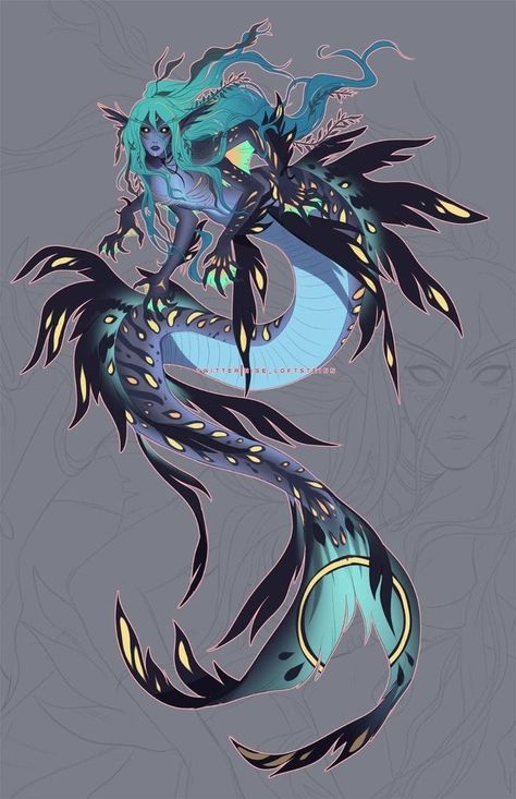 Mermaid Concept Art, Pressure Oc, Yuumei Art, Water Moon, Creaturi Mitice, Jelly Art, Monster Ideas, Under The Water, Mermaid Drawings