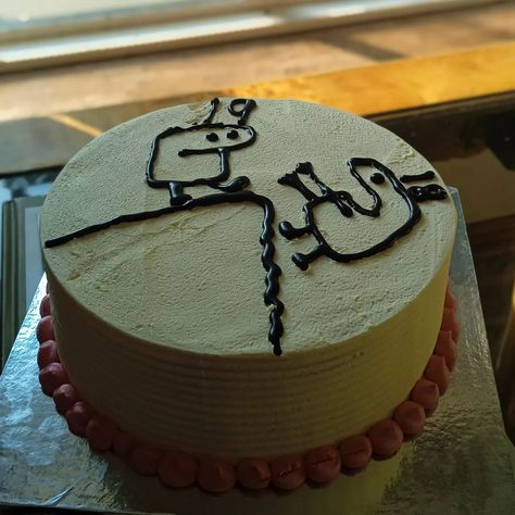 Cake with design of old age kicking new age 19 Year Birthday Cake, 19 Years Birthday Cake, Your Old Cake, Happy 19th Birthday Cake, 19 Year Old Birthday Cake, 19th Bday Cake, Cake Meme, 19th Birthday Cakes, Happy 19th Birthday