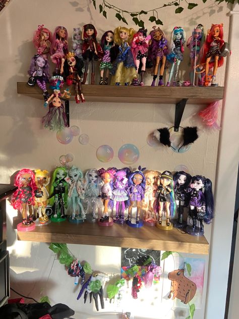 Rainbow High Collection Display, Monster High Doll Display Ideas, Rainbow High Doll Display, Rainbow High Display, Doll Organization, Doll Customization, Shadow Monster, Figure Display, Doll Display