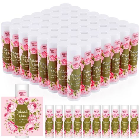 PRICES MAY VARY. Bulk Wedding Favors for Guests: You will get 60 pcs vanilla flavor lip balms, which are designed with delicate patterns and [Thank you for celebrating with us] words. This is a perfect small gift to express your gratitude to guests or friends Suitable Size of Small Thank You Gifts: Our lip balm bulk is approx. 2.64 inches/ 6.7 cm in height, about 0.15 oz. This would be an excellent gift to add to the gift bags or lay on the table for guests to grab Natural Lip Balm: This moistur Bridal Brunch Favors Gift Ideas, Christian Wedding Favors, Bridal Shower Gifts For Guests, Bridal Brunch Favors, Shower Gifts For Guests, Baby Shower Gifts For Guests, Spa Weekend, Small Thank You Gift, Bulk Wedding Favors