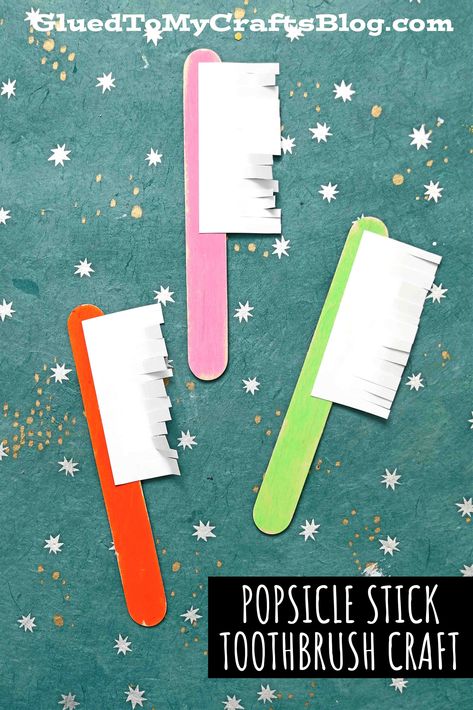 Tooth Brush Art Preschool, Teeth Theme Preschool, Teeth Art And Craft, Teeth Craft Preschool, Popsicle Stick Crafts For Preschoolers, Toothbrush Template Free Printable, Preschool Toothbrush Craft, Preschool Teeth Crafts, Dentist Activities For Kids