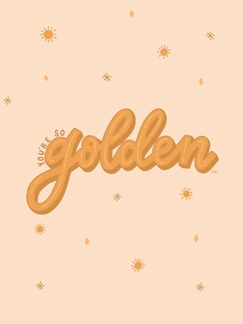 You’re So Golden, Punch Rug, Brand Colour Schemes, Golden Wallpaper, You're So Golden, Wallpaper Print, Retro Wallpaper Iphone, Emb Designs, Bedroom Wall Collage