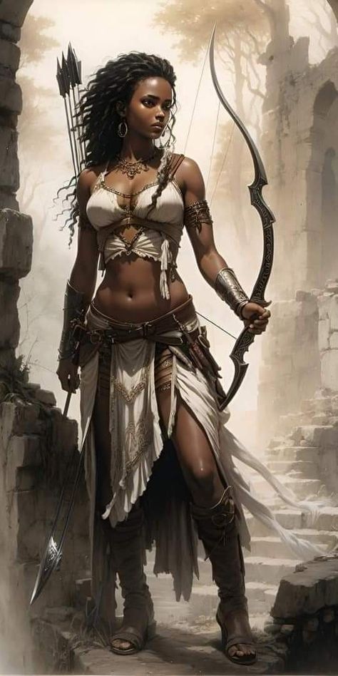 Amazons Women Warriors, Female Monster, Bw Art, African Goddess, Native American Paintings, Pirate Outfit, Dark Fantasy Artwork, Amazon Warrior, Elf Art