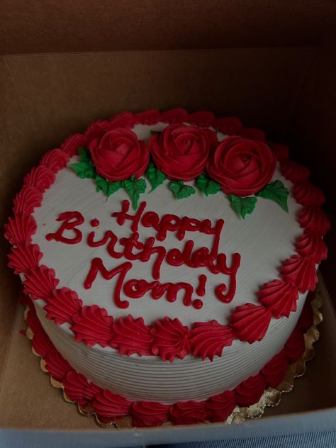 Red Cake, Rose Cake, Flower Cake, Cake, Cake Idea, Mom Birthday, Birthday Cake For Mom Mom Birthday Cake Ideas Mothers Simple, Happy Birthday Mom Cake Designs, Cake Designs For Mothers Birthday, Happy Birthday Mom Cake Ideas, Mommy Birthday Cake, Mom Birthday Cake Ideas, Birthday Cakes For Mom, Birthday Cake Ideas For Mom, Birthday Cake Mom