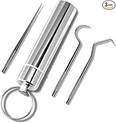 Amazon.com: Stainless Steel Metal Toothpicks 3 Packs Teeth Cleaning Tools Stainless Steel Set Consists of 1 Straight Toothpick and 2 Elbow Toothpicks Food-grade Stainless Steel Gift for Father Father's Day : Everything Else Teeth Cleaning Tools, Protect The Earth, Tooth Pick, Gap Teeth, Tabletop Accessories, Teeth Care, Toothpick, Teeth Cleaning, Food Service Equipment