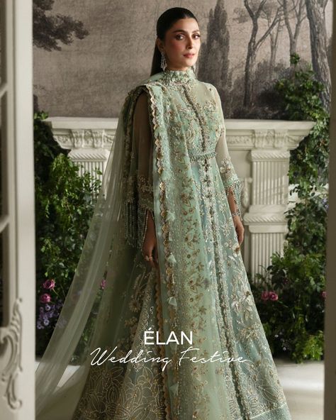 ✨ Dive into Elegance with Elan Wedding Festive Formal Designer Dresses ✨ Pakistani ladies, elevate your special occasions with the exquisite charm of Elan's Wedding Collection! 🌟 Featuring the stunning Ayeza Khan, each dress is a masterpiece with beautiful embroidery work on luxurious Organza fabric. These designs are perfect for making unforgettable memories. 💖 #Elan #AyezaKhan #PakistaniFashion #DesignerWear #FestiveWear #OrganzaFabric #ElegantEmbroidery #SpecialOccasions #pakistaniwedding Elan Lawn, Ayeza Khan Dresses, Modest Girl, Princess Outfit, Floral Filigree, Pakistani Salwar, Ayeza Khan, Festive Collection, Embroidered Wedding