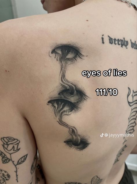 Eye Of Lies Tattoo, The Eyes Of Lies Tattoo, Eyes Of Lies Tattoo, Eyes Never Lie Tattoo, Under Eye Tattoo, Mens Face Tattoos, Rose Gold Tattoo, Apocalypse Tattoo, Camera Tattoos