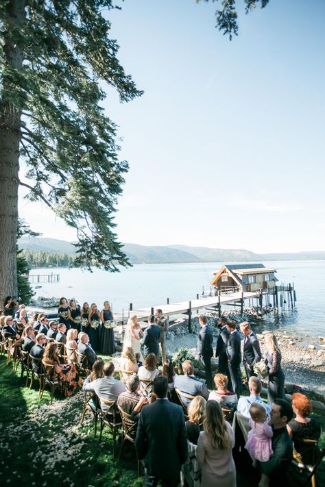 Outdoor Tent Wedding, Lake House Wedding, Summer Camp Wedding, Airbnb Wedding, Cabin Wedding, Cottage Wedding, Lake Tahoe Wedding, Small Lake, Lakeside Wedding