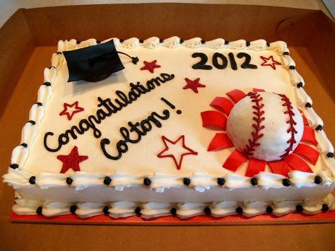 8th grade graduation.  Edible baseball and cap. Graduation 8th Grade, High School Graduation Cakes, Congratulations Cake, Special Event Cakes, Baseball Cake, Boy Graduation, Baseball Theme Party, Graduation Open Houses, 8th Grade Graduation