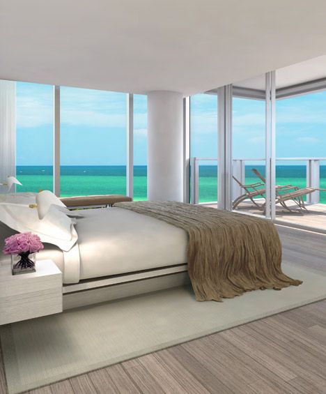 Floor-to-ceiling windows cause an outside feel and capture fragile or vibrant modifications in weather condition while upgrading the interiors with a natural atmosphere.  Tags: floor to ceiling windows, french door, apartment window ideas, floor to ceiling window curtain #windows #curtain Beach Themed Bedroom, John Pawson, Dream Beach Houses, Beach Bedroom, Luxury Condo, Design Del Prodotto, Floor To Ceiling Windows, Beach Apartment, Bedroom Themes