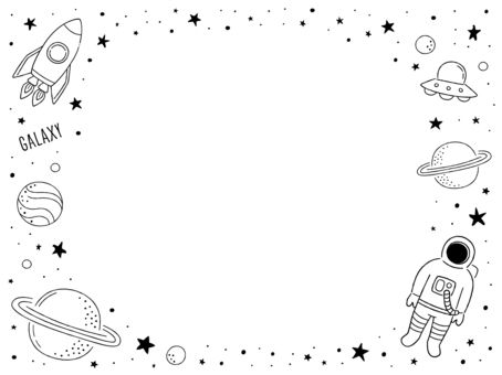 Universe Drawing Galaxies, Anime Border Design, Decorating School Notebooks, Universe Drawing Ideas, Boarder Designs Aesthetic, Journal Borders, Pretty Borders, Space Themed Classroom, Universe Theme